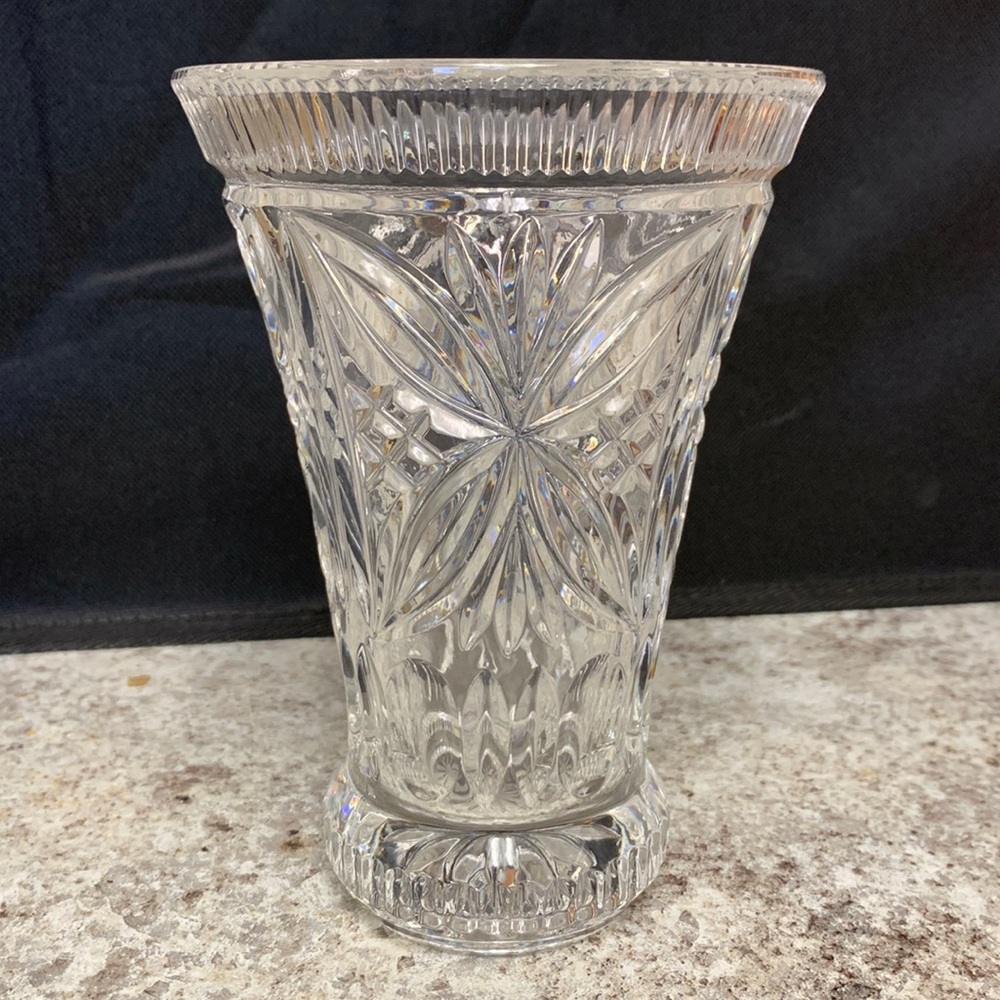 Crystal Clear Made in Germany Lead Crystal Vase 5.5” Tall NWOT FREE SHIPPING